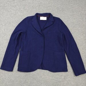 Harris Wharf London Blazer Womens IT 48 Blue Virgin Wool Sport Coat Jacket Italy